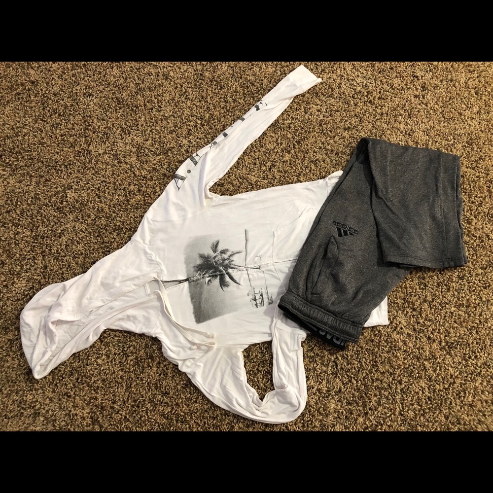 Athletic pants & hooded full zip sweatshirt